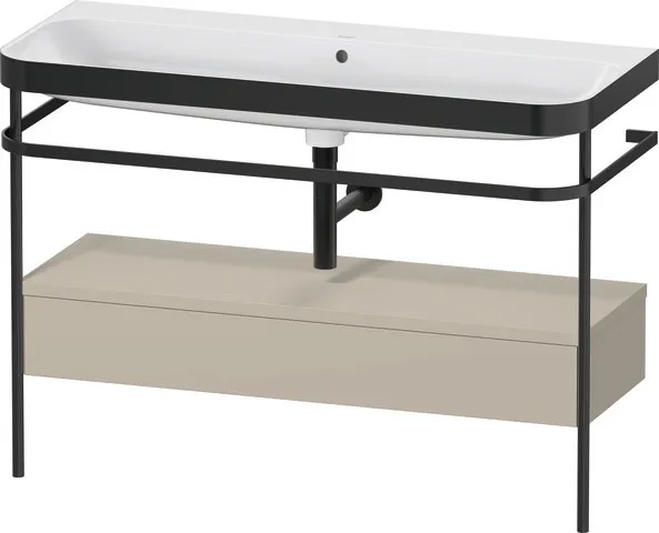 Duravit Waschtischunterschrank mit Metallkonsole „Happy D.2 Plus“ 117,5 × 85 × 49 cm Taupe Seidenmatt