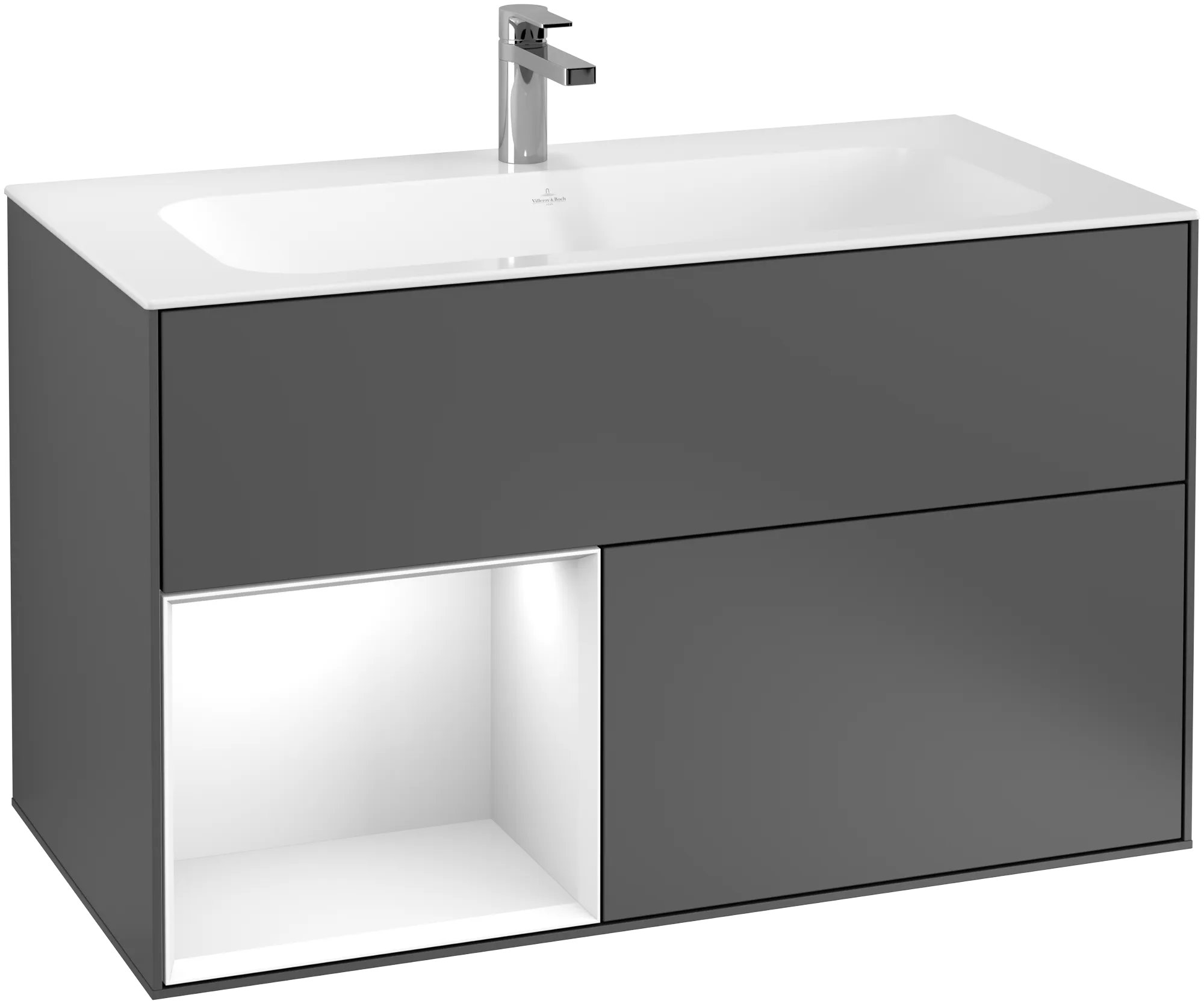 Villeroy & Boch Finion Waschbeckenunterschrank G03, anthrazit/matt/glanzweiß