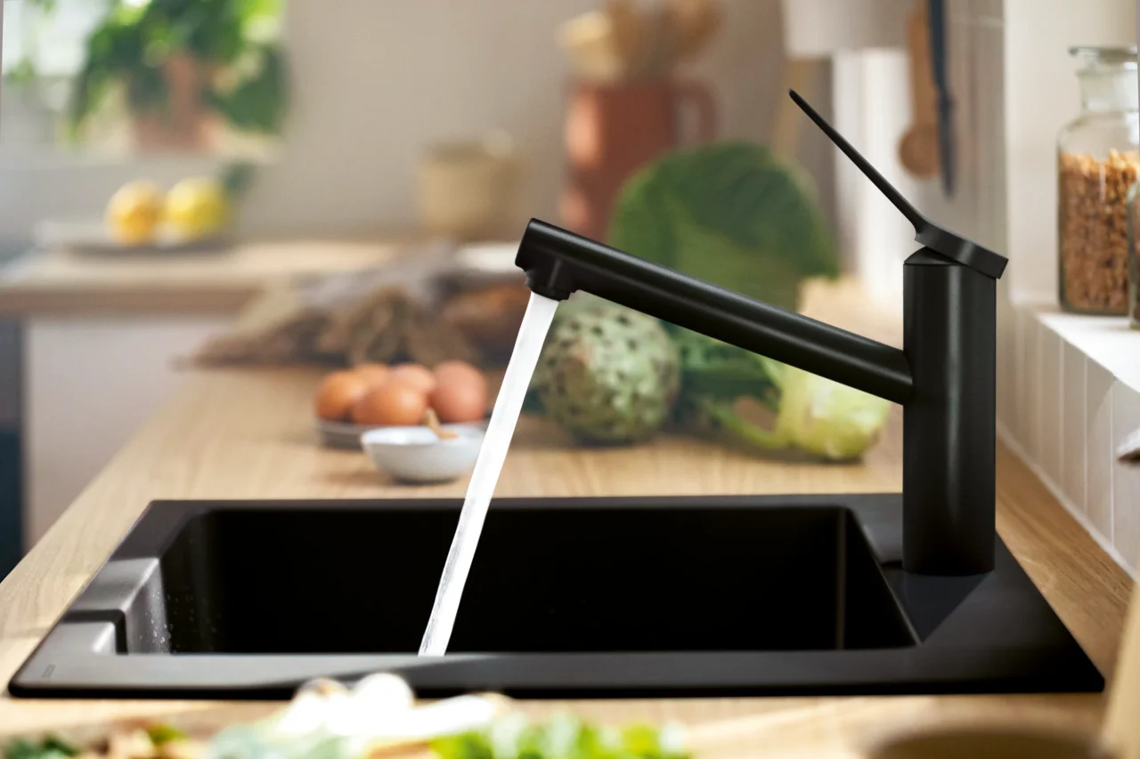 Hansgrohe Zesis M33 Einhebel-Küchenmischer 150, Niederdruck, 1 Jet, Mattschwarz