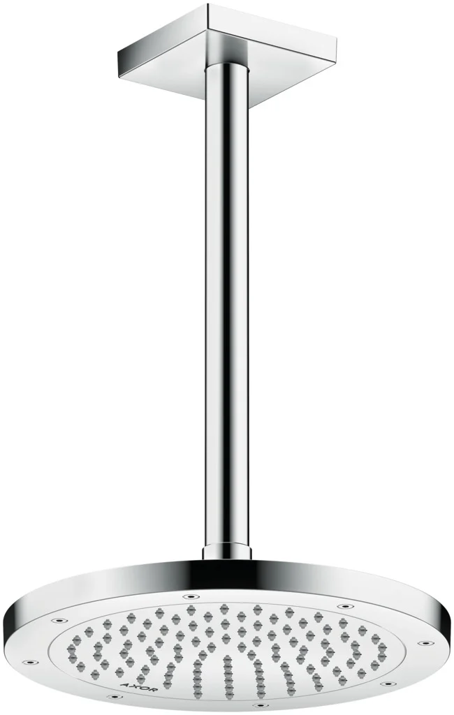 Hansgrohe AXOR ShowerSolutions Kopfbrause 245 1jet EcoSmart Chrom, 245 mm, verstellbarer Winkel, abnehmbar zur Reinigung, G 1/2 Anschluss