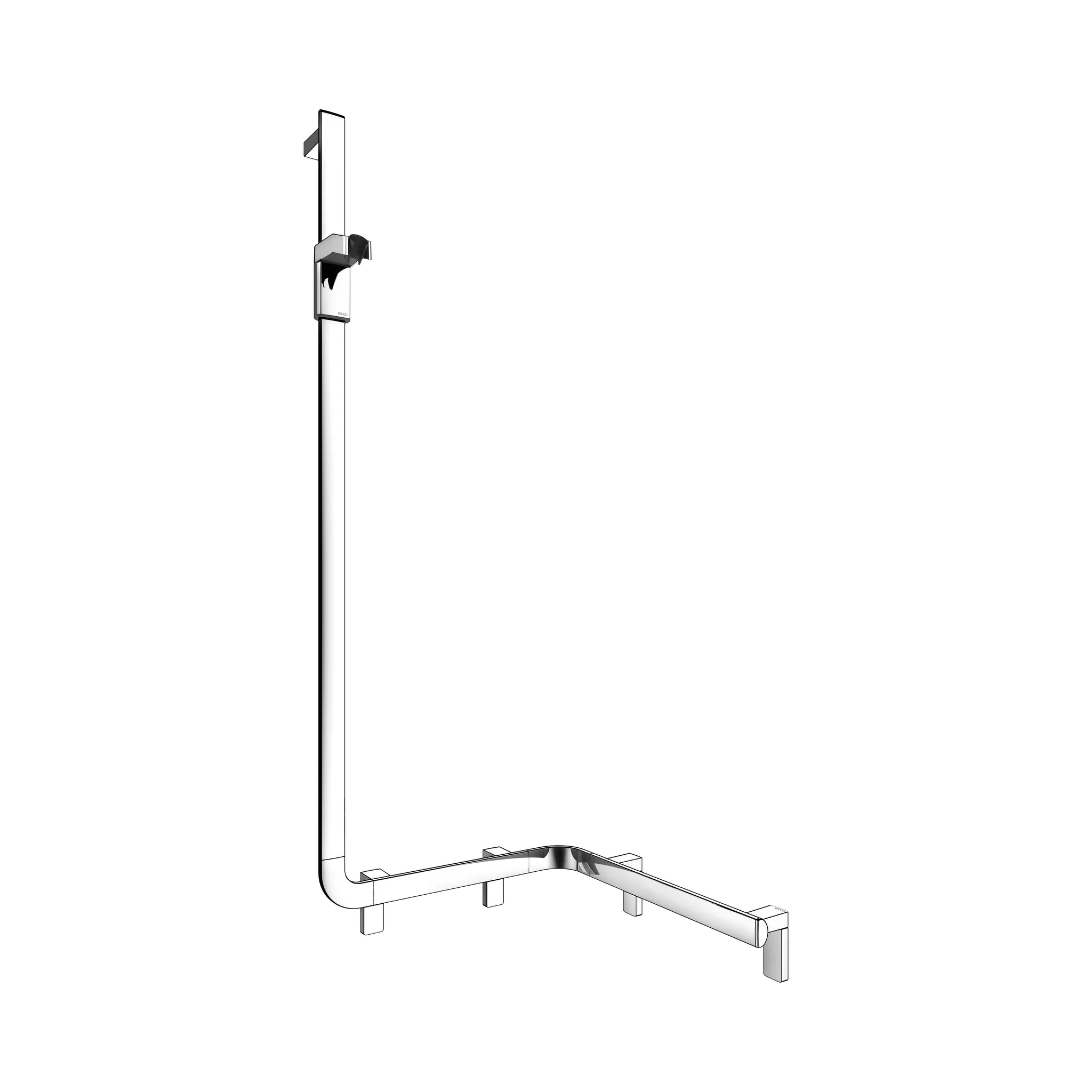 KEUCO Duschhandlauf mit Brausestange „Axess“ 600 × 600 × 1300 mm Ausführung links, in Verchromt
