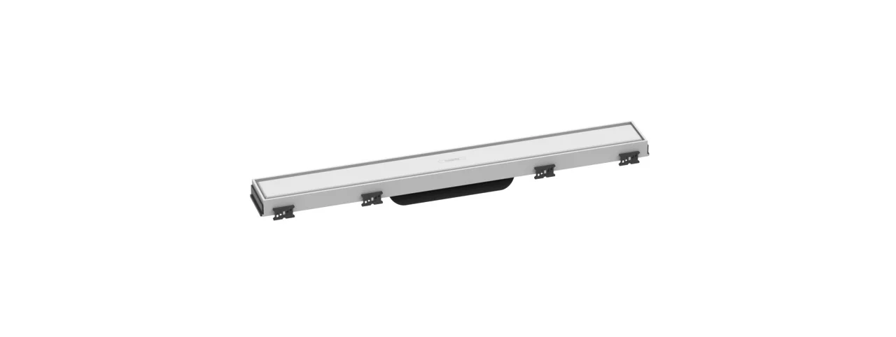Hansgrohe RainDrain Match Duschrinne 600 mm, höhenverstellbarer Rahmen, Edelstahl V2A, bis 18 mm Fliesenstärke, wandangebunden oder frei im Raum