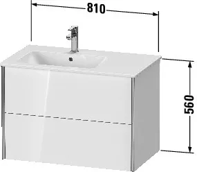 Duravit Waschtischunterschrank wandhängend „XViu“ 81 × 56 × 48 cm in Flannel Grey Seidenmatt