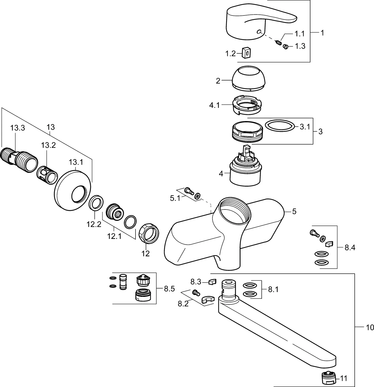 HansaMIX Waschtischarmatur Einhebelmischer HansaMIX 0196 Ausladung 160 mm DN15 Chrom HansaMIX Waschtischarmatur Einhebelmischer HansaMIX 0196 Ausladung 160 mm DN15 Chrom