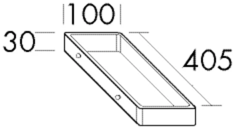Handtuchhalter, Handtuchhalter, Metall;zur Befestigung an Konsolenplatte/Waschtischunterschrank, Tiefe: 405 mm, Breite: 100 mm, Höhe: 30 mm