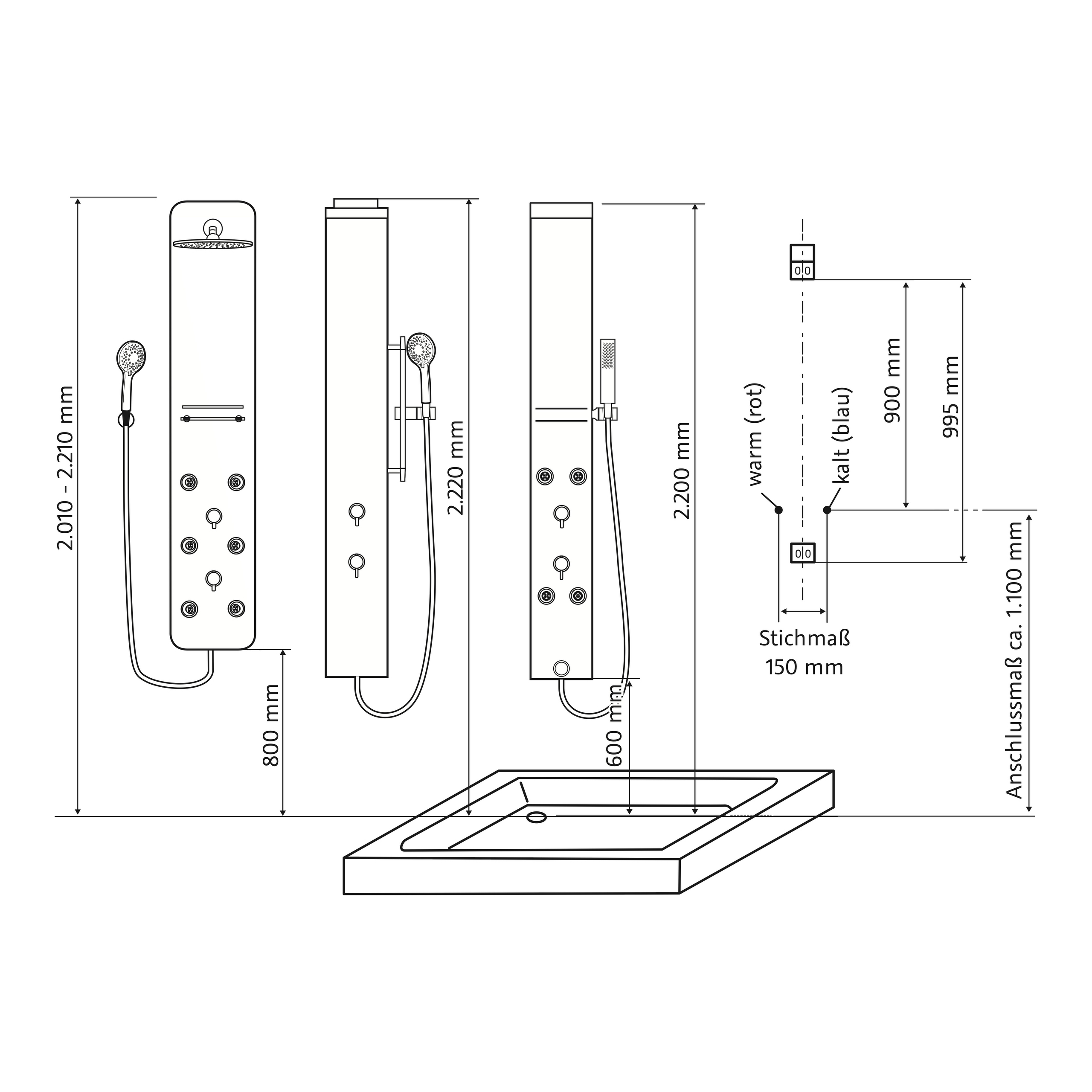 HSK gerahmte Schiebetür 3-teilig „Favorit“ Glas Chinchilla, Profile Weiß, H: 1850 mm HSK gerahmte Schiebetür 3-teilig „Favorit“ Glas Chinchilla, Profile Weiß, H: 1850 mm