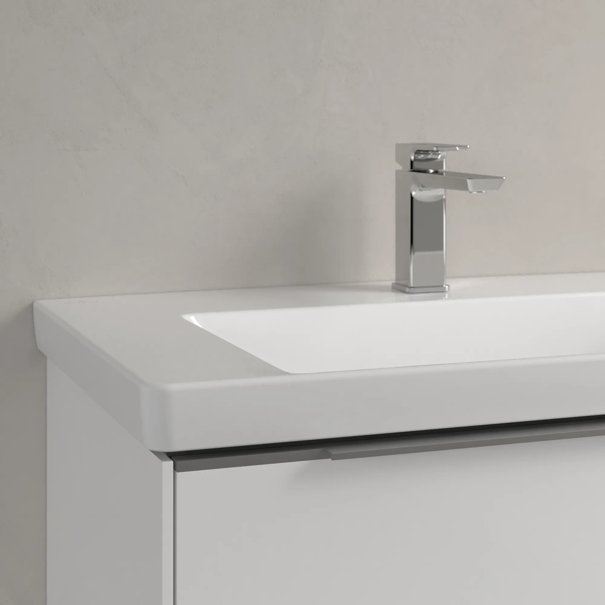 Villeroy & Boch Wandwaschtisch aus TitanCeram „Subway 3.0“ 800 × 470 × 165 mm, ohne Hahnlochbohrung, Hahnlochposition mittig in Weiß Alpin Villeroy & Boch Wandwaschtisch aus TitanCeram „Subway 3.0“ 800 × 470 × 165 mm, ohne Hahnlochbohrung, Hahnlochposition mittig in Weiß Alpin