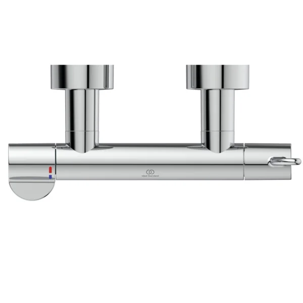 Ideal Standard Ceraplus Safe Brausethermostat, Klinikhebel Chrom, thermische Desinfektion und absperrbare S-Anschlüsse
