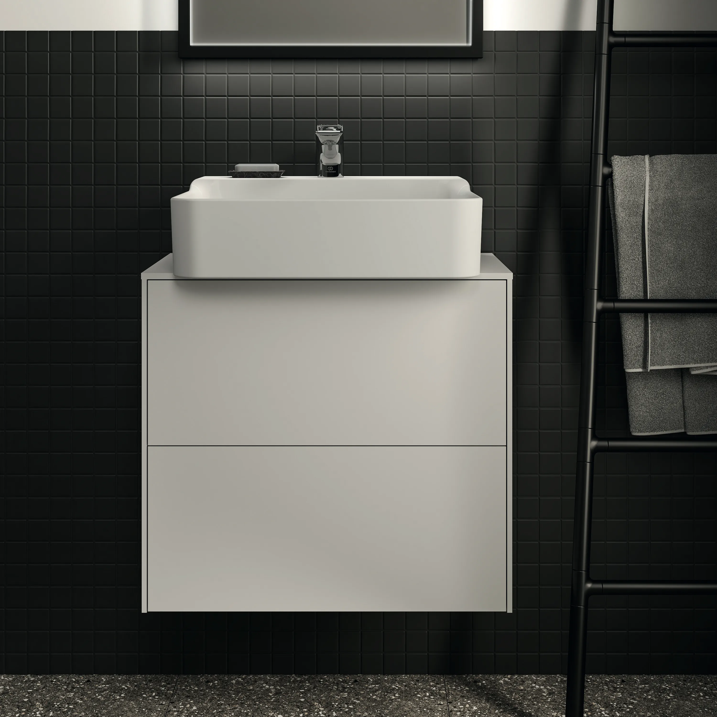 Ideal Standard Waschtischunterschrank „Conca“ 60,2 × 55 × 37,3 cm Weiß matt lackiert Ideal Standard Waschtischunterschrank „Conca“ 60,2 × 55 × 37,3 cm Weiß matt lackiert
