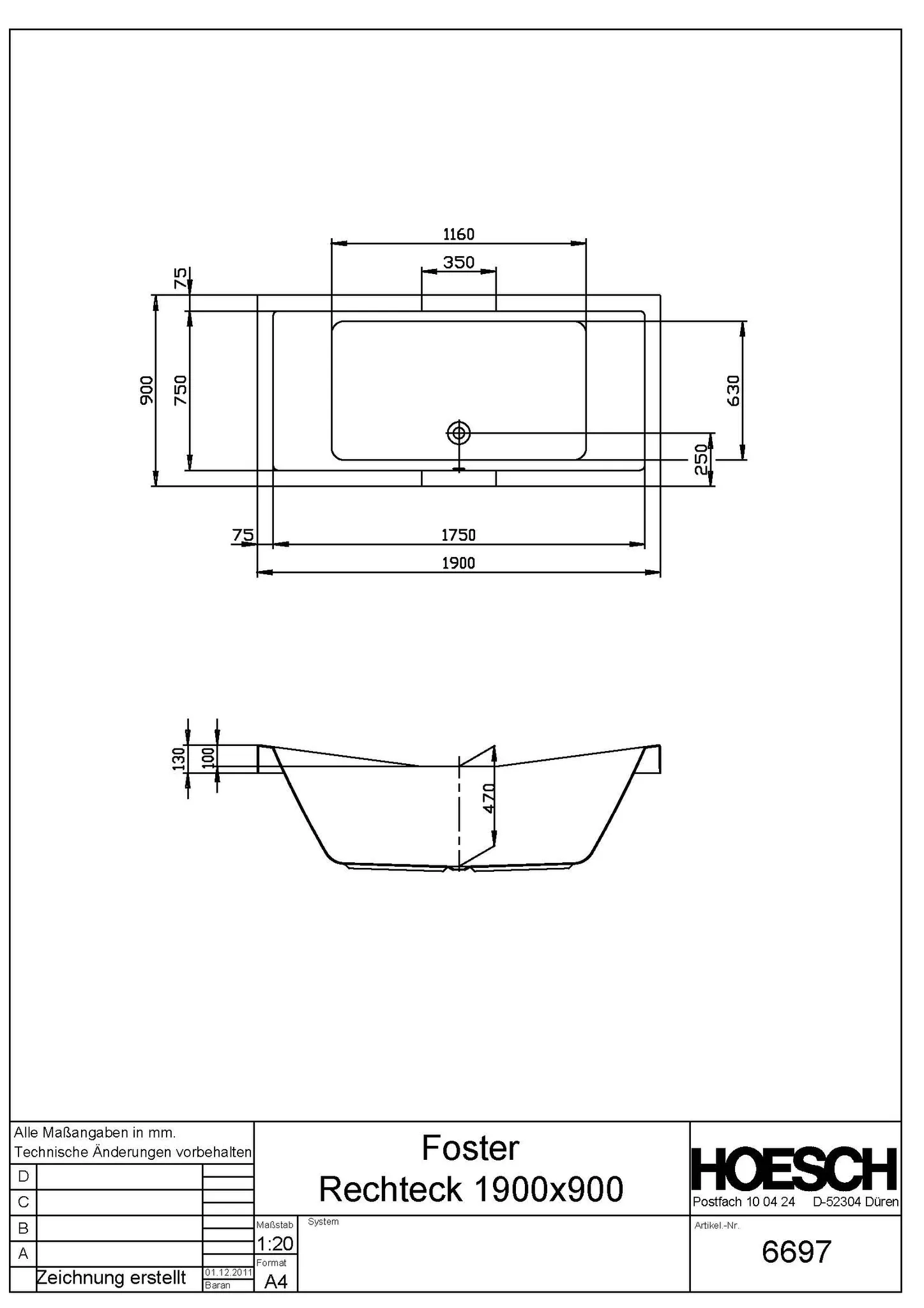 Hoesch Markenbadewanne Foster 1900x900 Weiß Hoesch Markenbadewanne Foster 1900x900 Weiß