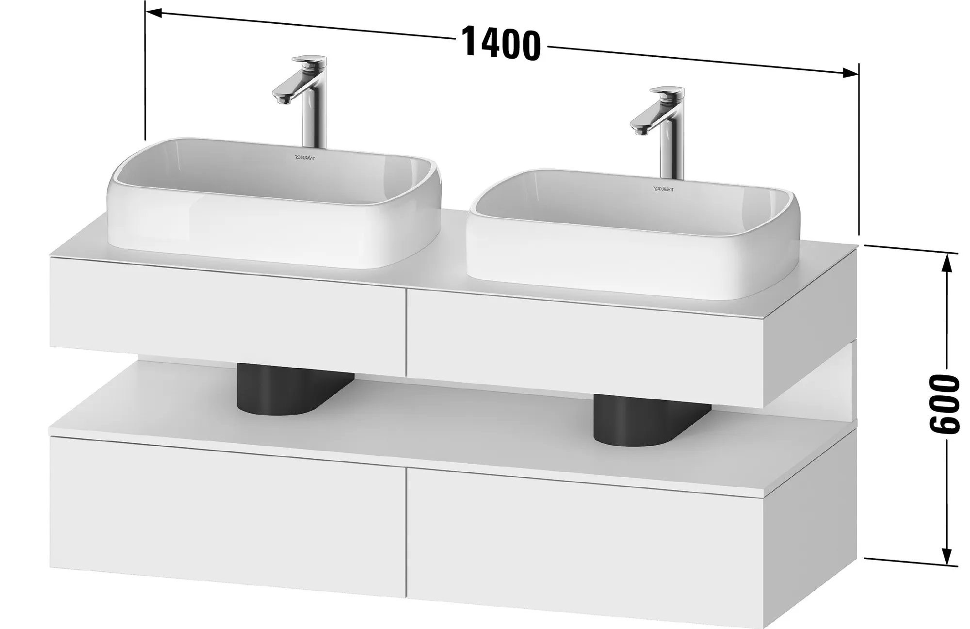 Duravit Waschtischunterschrank wandhängend „Qatego“