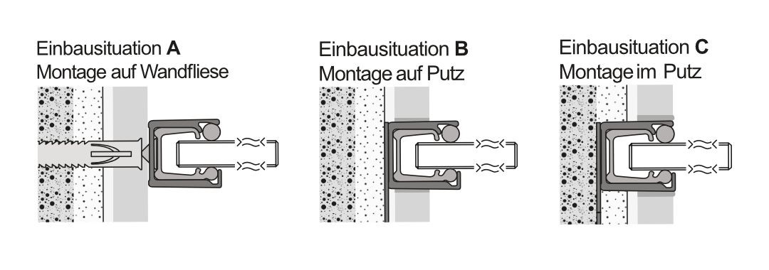 HSK Duschabtrennung Walk-In Frontelement-komplett inkl. Wandanschlussprofil „Walk In Pro“ Glas Mattglas, Profile Schwarz-matt, H: 2000 mm