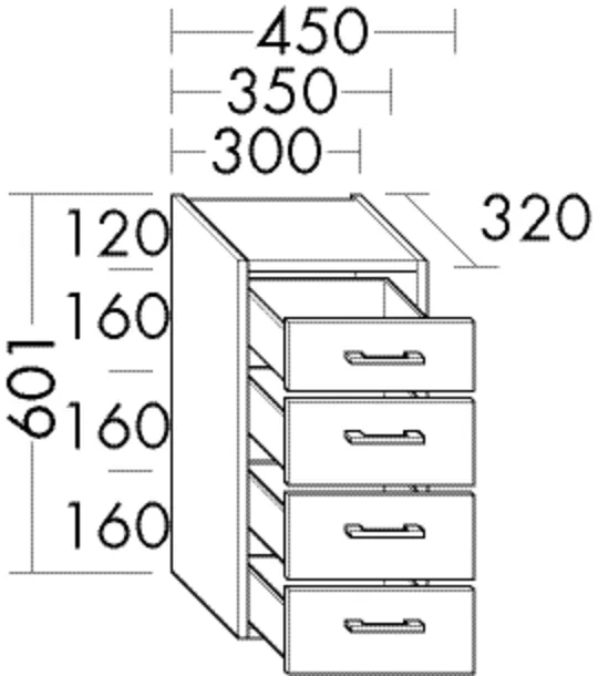 burgbad Hochschrank „Sys30“ 340 × 601 × 360 mm in Weiß Matt