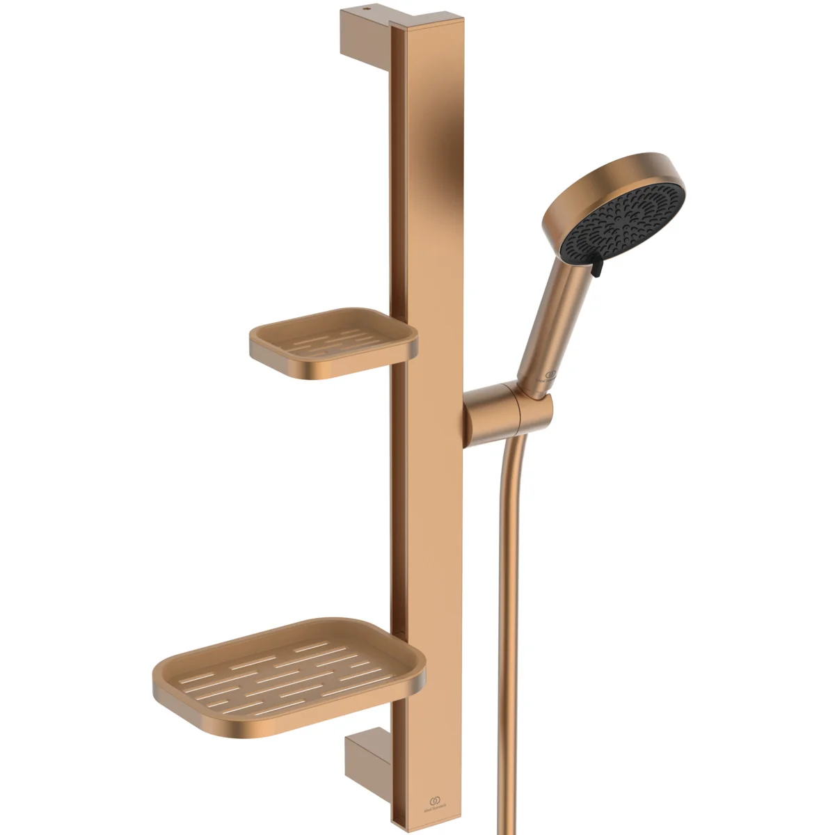 Ideal Standard Idealrain Alu+ Brausekombination mit 2-Funktion-Handbrause und 2 Ablagen in Bronze, Aufputz, 100% recyceltes Aluminium