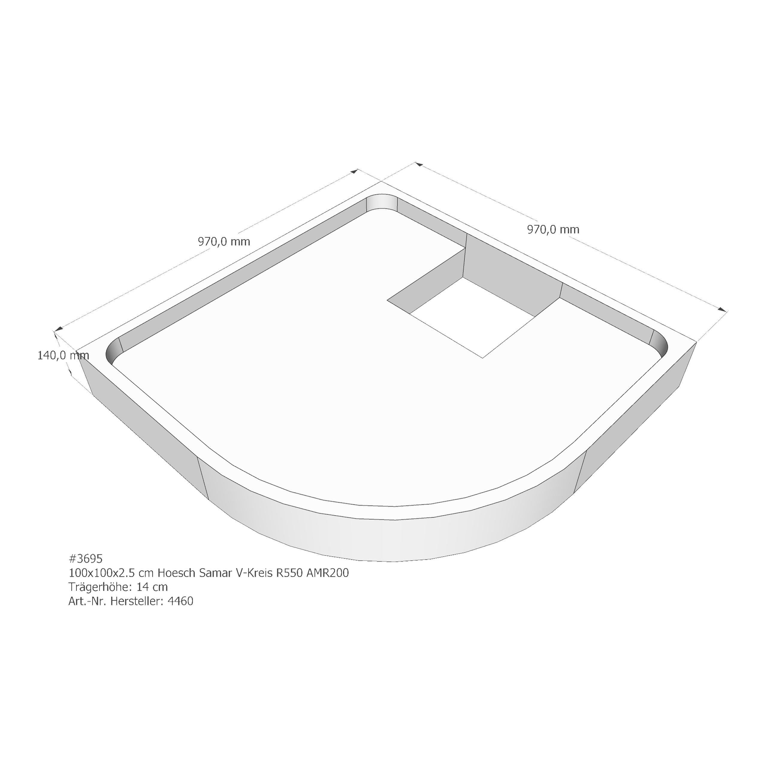 Duschwannenträger für Hoesch Samar 100 × 100 × 2,5 cm Duschwannenträger für Hoesch Samar 100 × 100 × 2,5 cm