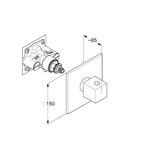 Kludi DECUS UP-Thermostat, Feinbau-Set mattweiß