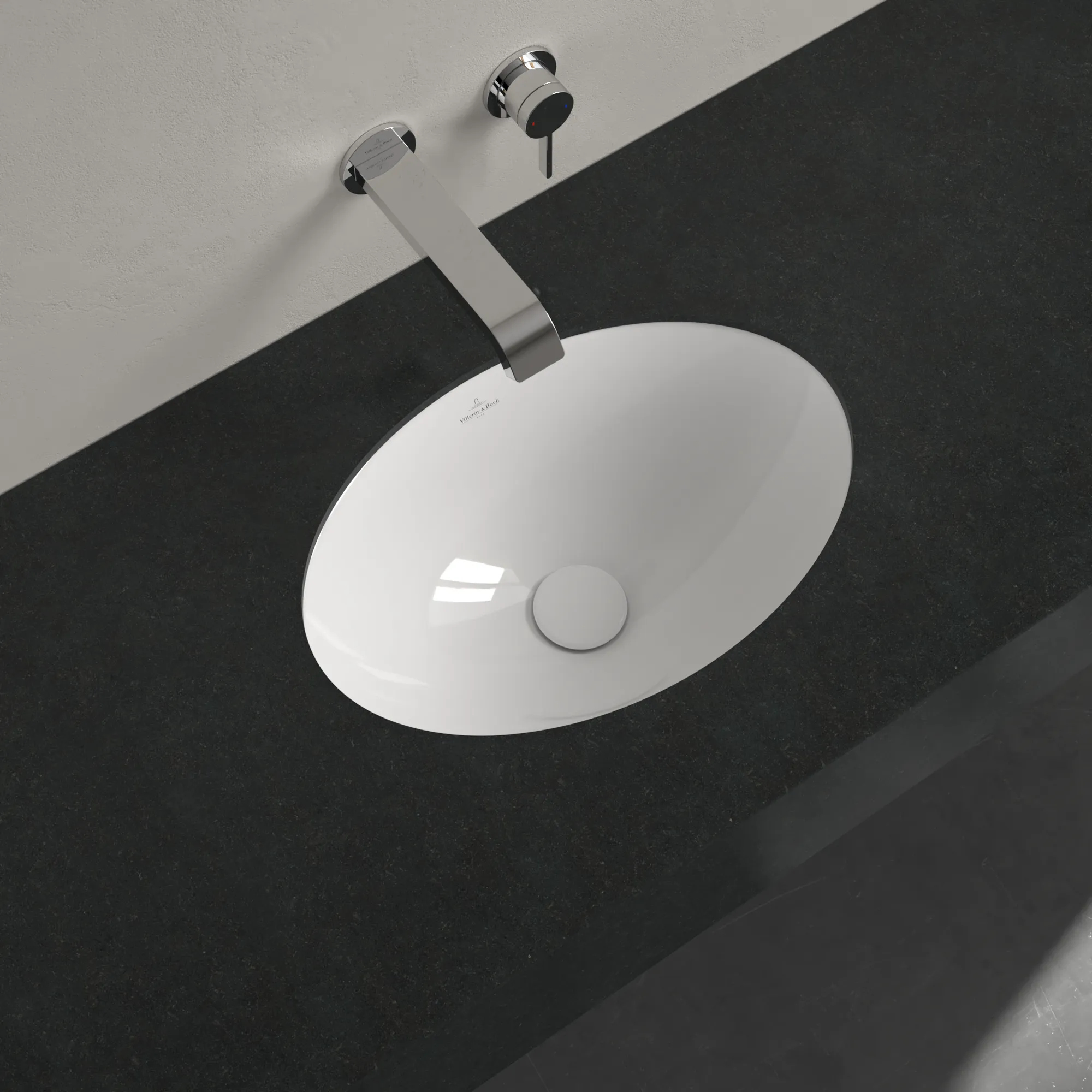Villeroy & Boch Unterbauwaschtisch aus TitanCeram „Loop & Friends“ 505 × 360 × 185 mm, ohne Hahnlochbohrung in Weiß Alpin Villeroy & Boch Unterbauwaschtisch aus TitanCeram „Loop & Friends“ 505 × 360 × 185 mm, ohne Hahnlochbohrung in Weiß Alpin