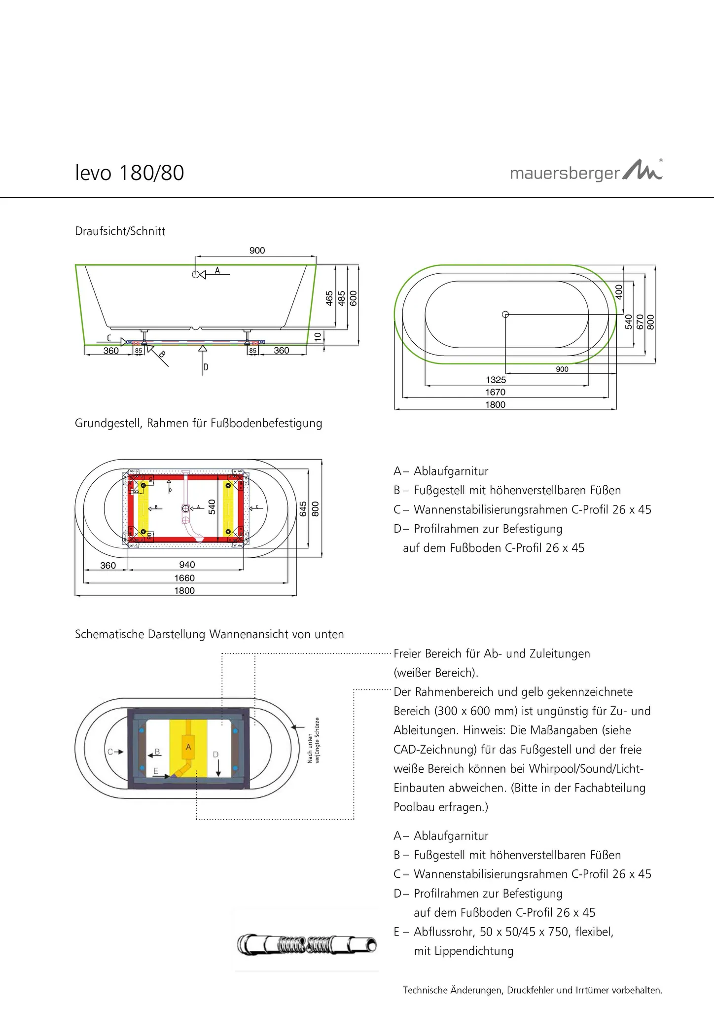 Mauersberger Badewanne „levo duo“ 1800 × 800 mm in Weiß Mauersberger Badewanne „levo duo“ 1800 × 800 mm in Weiß