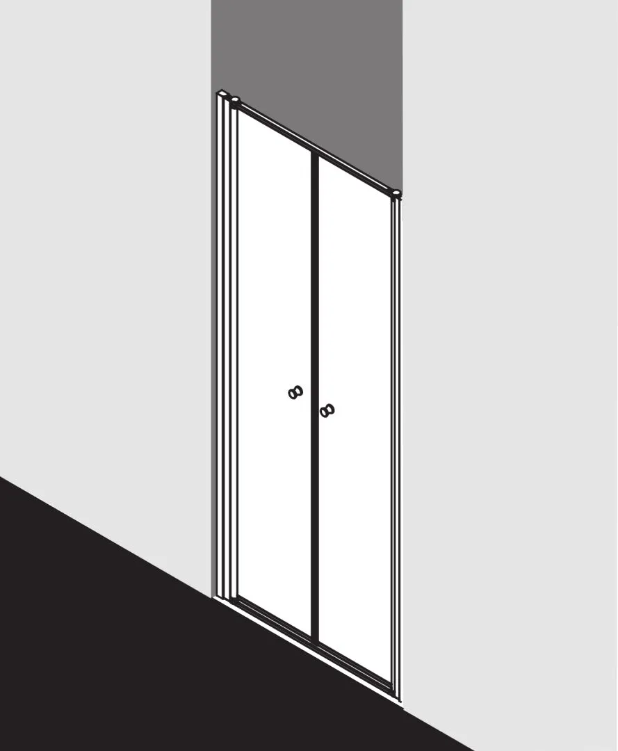 Kermi Duschtür Pendeltür für Nische und Ecke „NOVA 2000“ Glas Kerolan Fontana, Profile Silber Mattglanz, BV: 965 - 1000 mm WE: 965 - 1000 mm H: 2000 mm