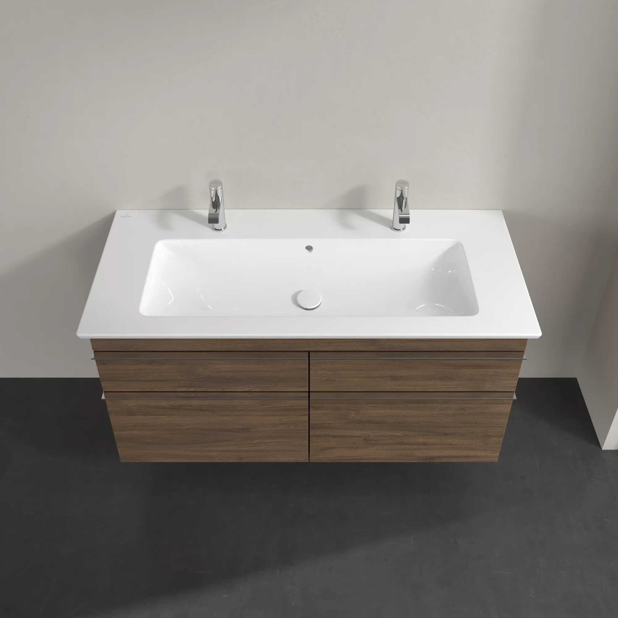 Villeroy & Boch Waschtischunterschrank „Venticello“ für Schrank-Doppelwaschtisch 1153 × 590 × 502 mm Arizona Oak, für Becken mittig