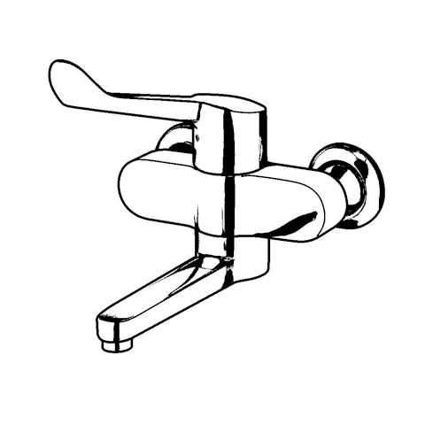 Kludi MEDI CARE Wandarmatur-EHM Waschtisch-Einhandmischer chrom, DN 15, Wandmontage, 237mm Ausladung