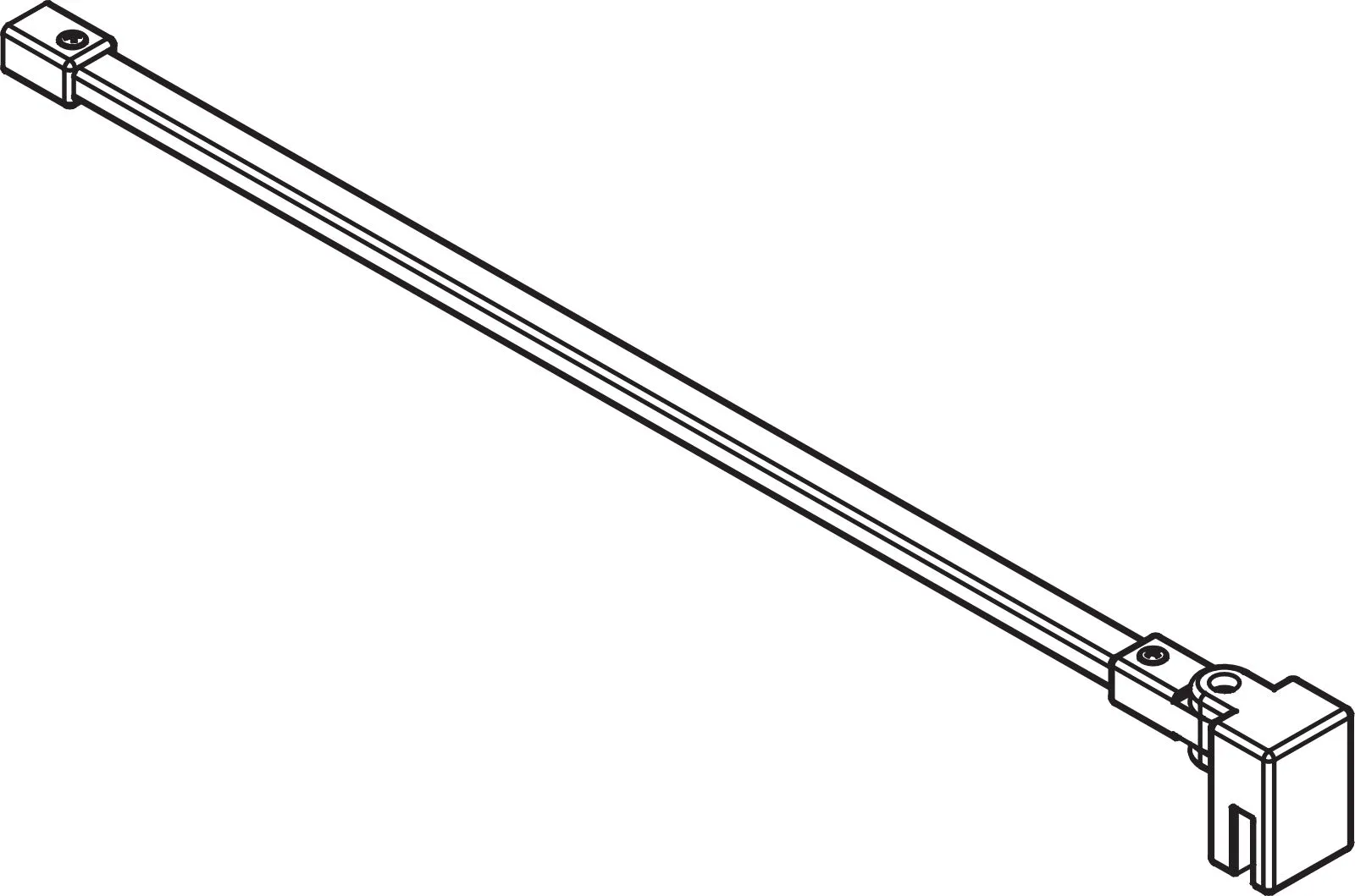 Kermi Duschdesign Haltestange „LIGA“ 1200 mm in Silber Hochglanz, Profile Weiß (RAL 9016)