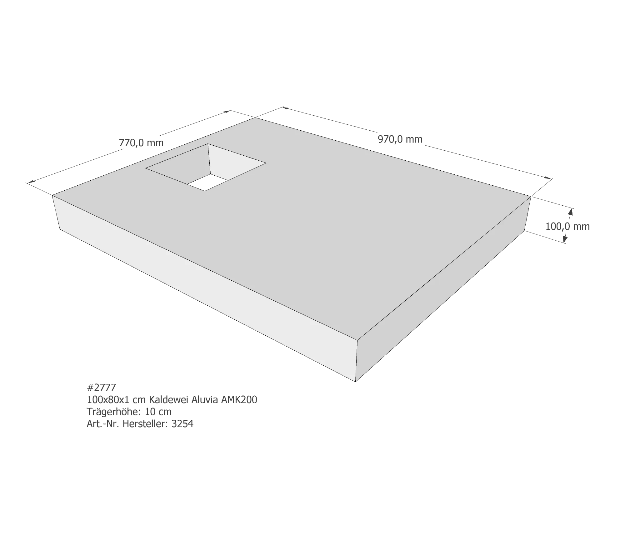 Duschwannenträger passend für Kaldewei 100 × 80 cm Duschwannenträger passend für Kaldewei 100 × 80 cm