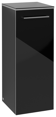 Villeroy & Boch Seitenschrank „Avento“ 35 × 89 × 37,3 × 37,3 cm in Crystal Black, Anschlag links, Soft Closing, 1 Tür