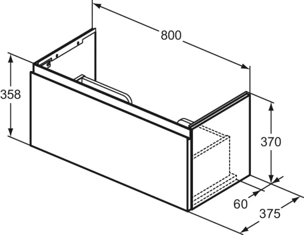 Ideal Standard Waschtischunterschrank „Finesse“ 80 × 37 × 37,5 cm Ulme dunkel Ideal Standard Waschtischunterschrank „Finesse“ 80 × 37 × 37,5 cm Ulme dunkel