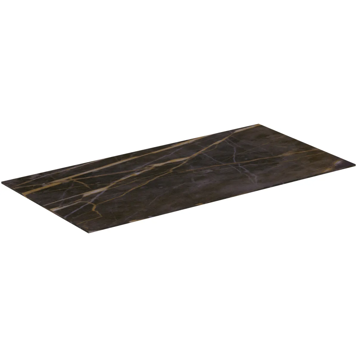 Waschtischplatte Conca, aus Keramik, 1002x505x6mm, Marmor Noir Desir