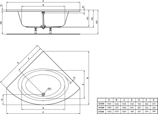 Ideal Standard Badewanne „ConnectAir“ 120 × 120 cm