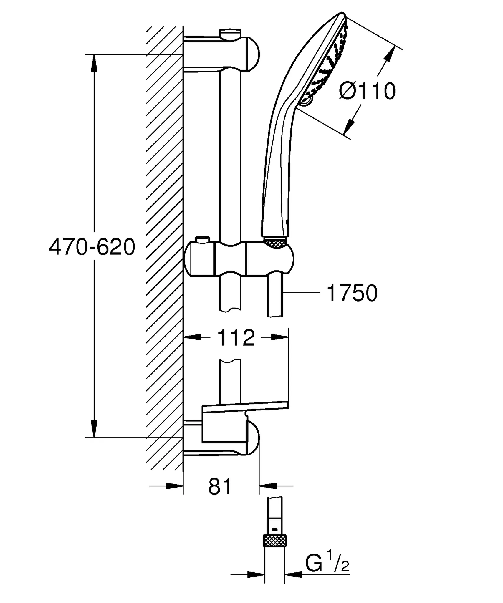 Grohe Euphoria 110 Duo Brausestangenset 2 Strahlarten, 600mm, chrom Grohe Euphoria 110 Duo Brausestangenset 2 Strahlarten, 600mm, chrom