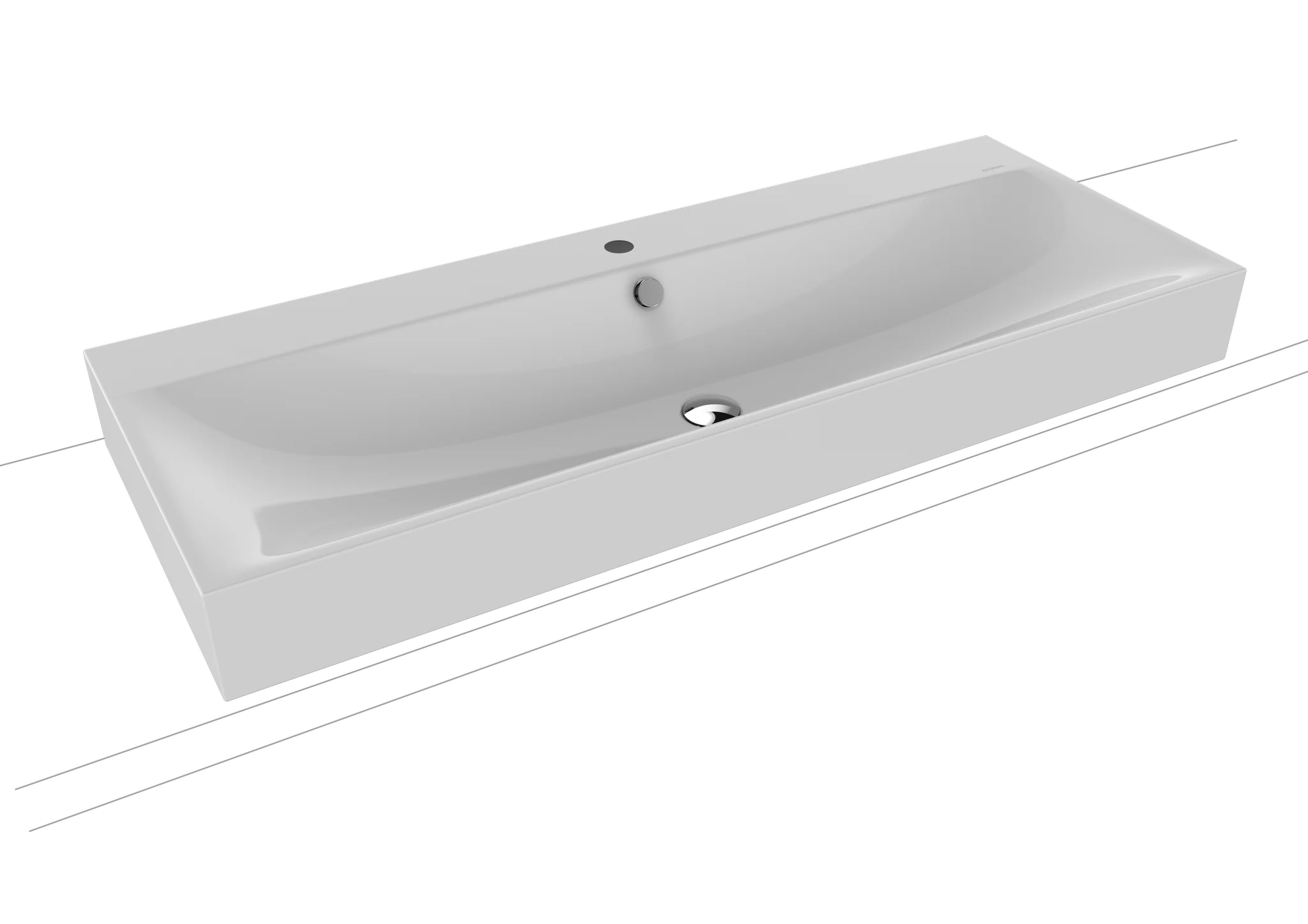 Kaldewei SILENIO Aufsatzwaschtisch, 1200x460 mm, Randhöhe 120 mm, manhattan, Perl-Effekt, Antidröhn, mit Überlauf, Sichtteile schwarz matt 100