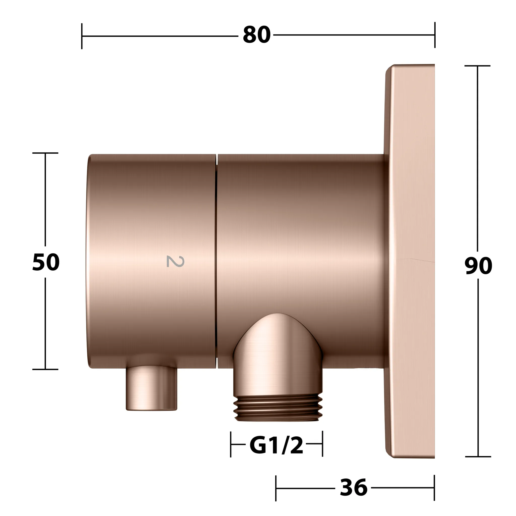 IXMO 2-Wege Ab- u. Umstellventil UP IXMO Comfort, eckig Rotgold gebürstet