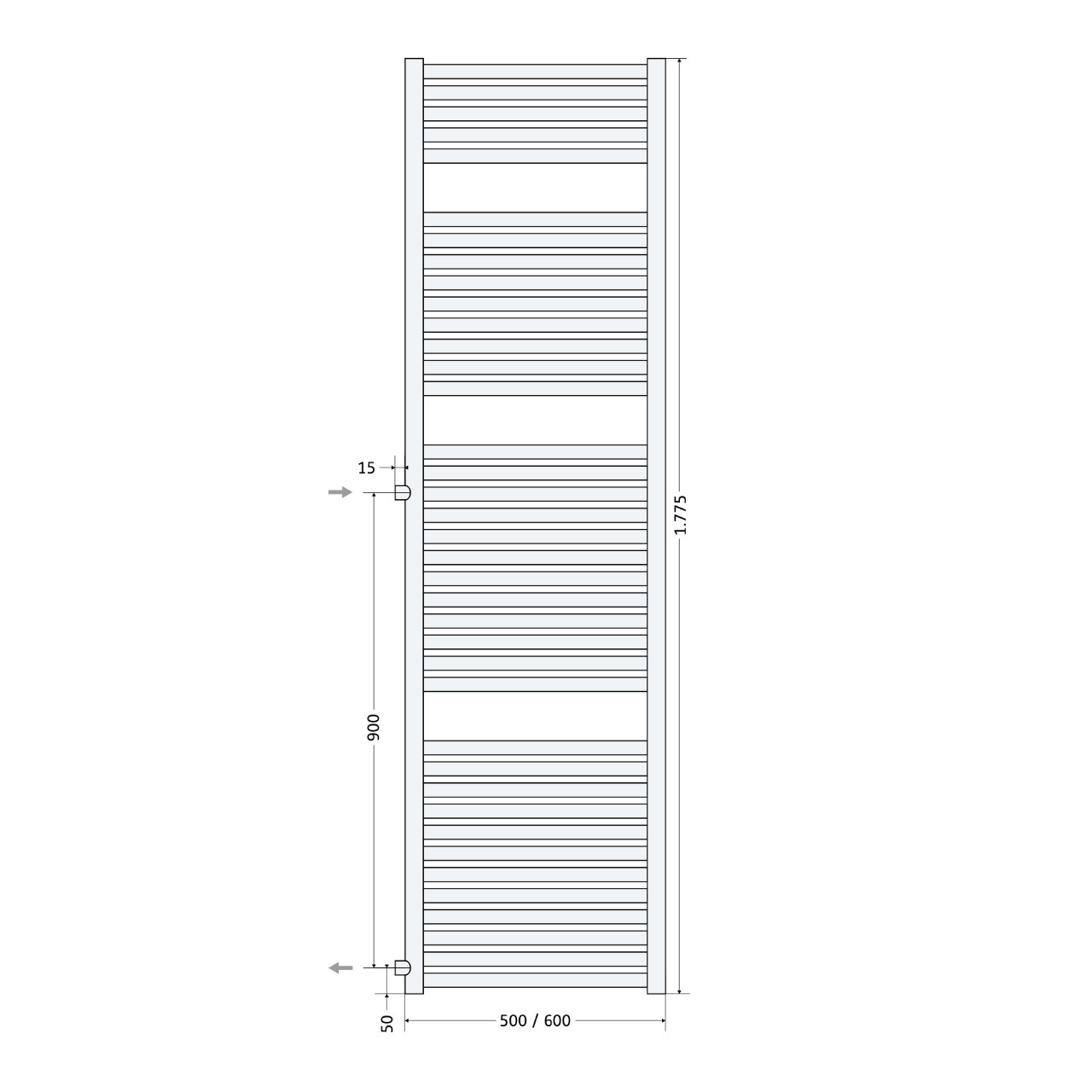 HSK Design-Heizkörper „Line“ 50 × 177,5 cm in Pergamon HSK Design-Heizkörper „Line“ 50 × 177,5 cm in Pergamon