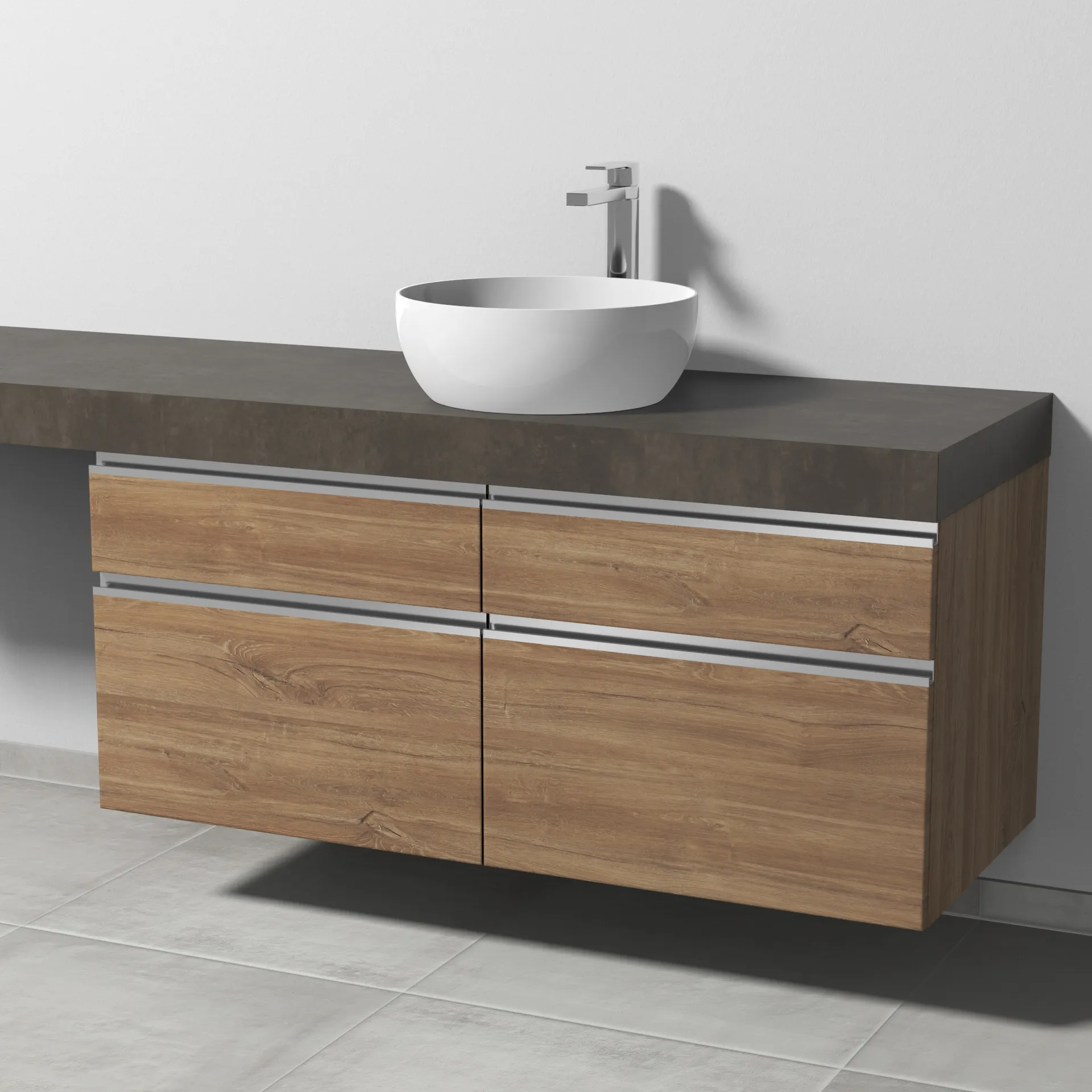 Sanipa Waschtischunterschrank „2morrow“ 1200 × 510 × 520 mm in Eiche Kansas