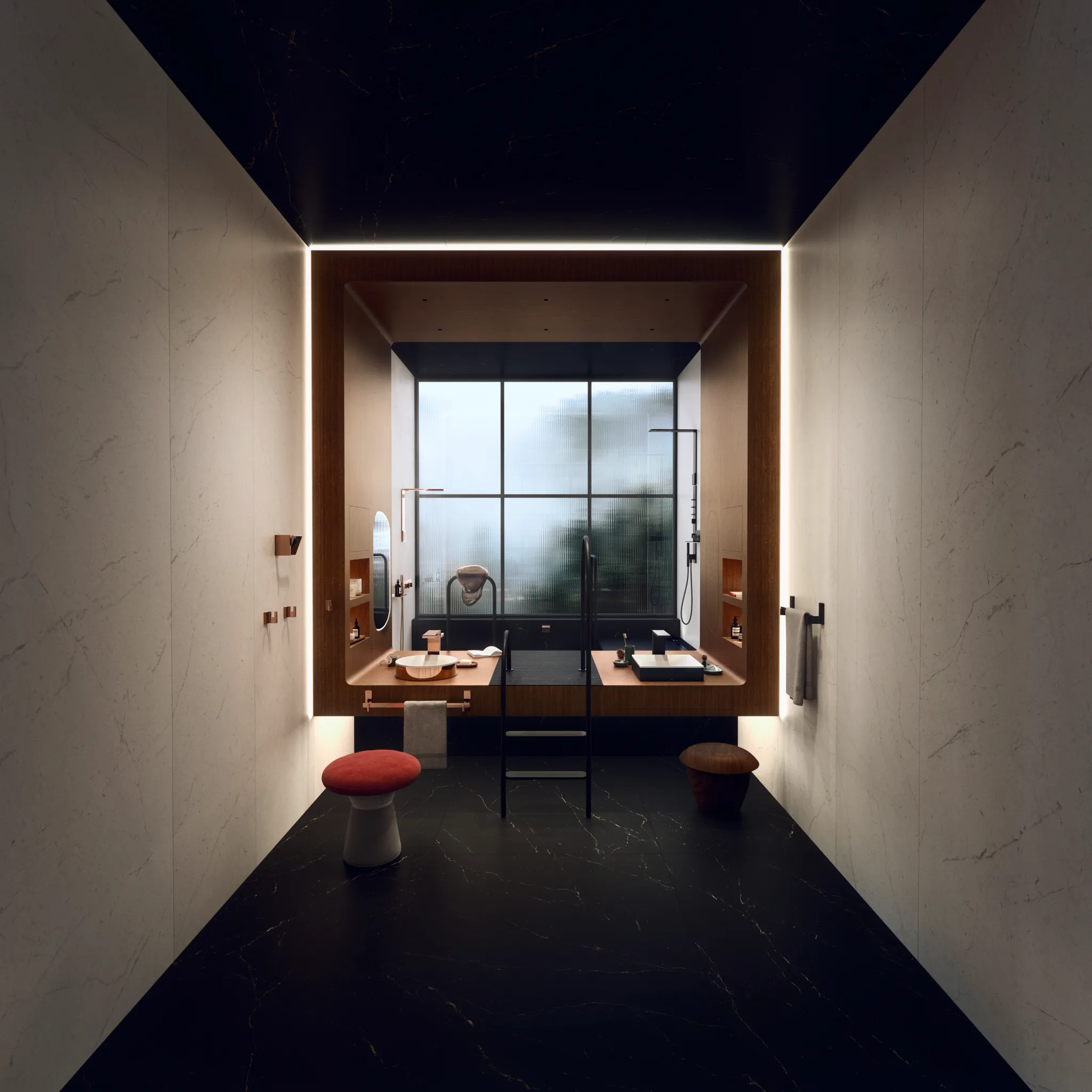 Hansgrohe AXOR MyEdition Mischer mit Platte 200 Amerikanischer Nussbaum Hansgrohe AXOR MyEdition Mischer mit Platte 200 Amerikanischer Nussbaum