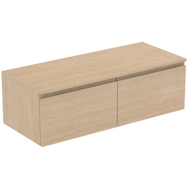 Ideal Standard Waschtischunterschrank Finesse Eiche weiß, 1202x505x378mm, 2 Auszüge
