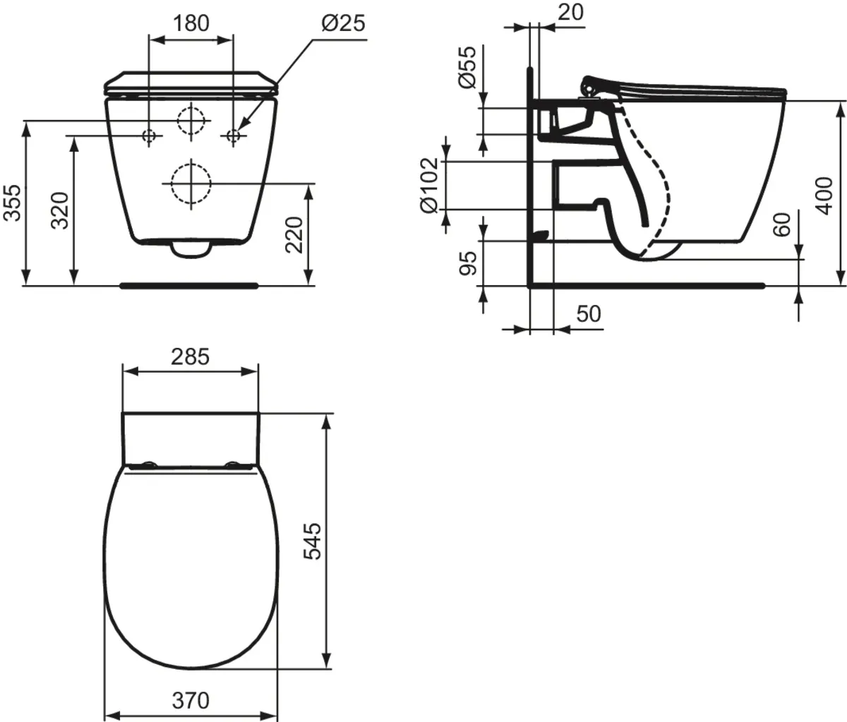 WC-Paket Connect AquaBlade mit WC-Sitz Softclosing 365x540x340mm Weiß WC-Paket Connect AquaBlade mit WC-Sitz Softclosing 365x540x340mm Weiß