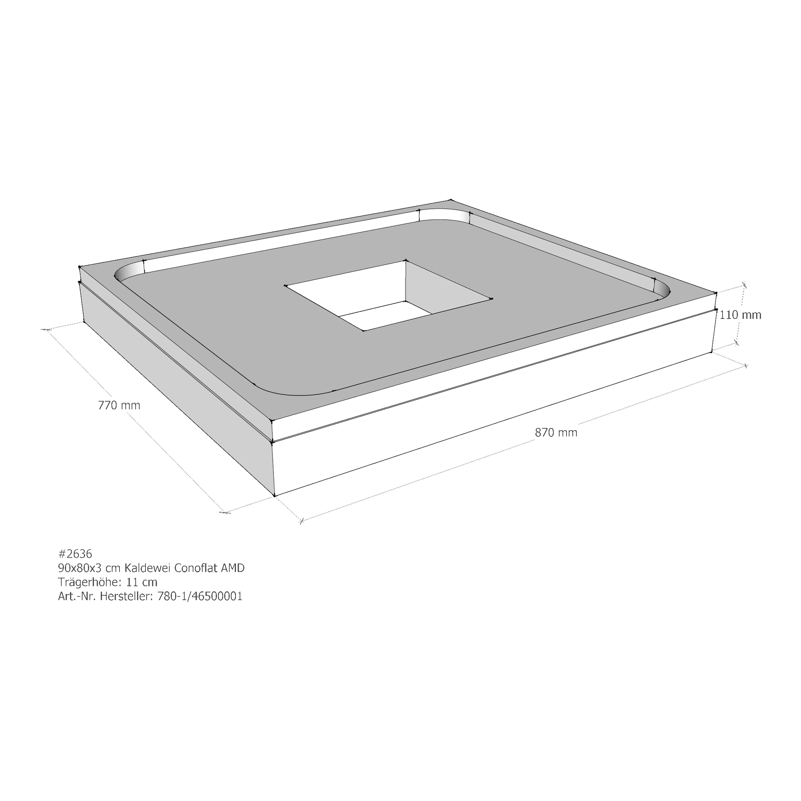 Duschwannenträger für Kaldewei Conoflat 90 × 80 × 2,3 cm Duschwannenträger für Kaldewei Conoflat 90 × 80 × 2,3 cm