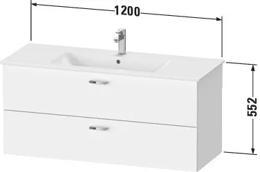 Duravit Waschtischunterschrank wandhängend „XBase“ 120 × 55,2 × 47,5 cm in Nussbaum Dunkel