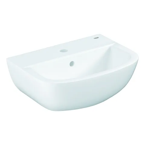 Handwaschbecken Bau Keramik 39424, wandhängend, 453 x 354 mm, 1 Hahnloch, mit Überlauf, aus Sanitärkeramik, alpinweiß Handwaschbecken Bau Keramik 39424, wandhängend, 453 x 354 mm, 1 Hahnloch, mit Überlauf, aus Sanitärkeramik, alpinweiß