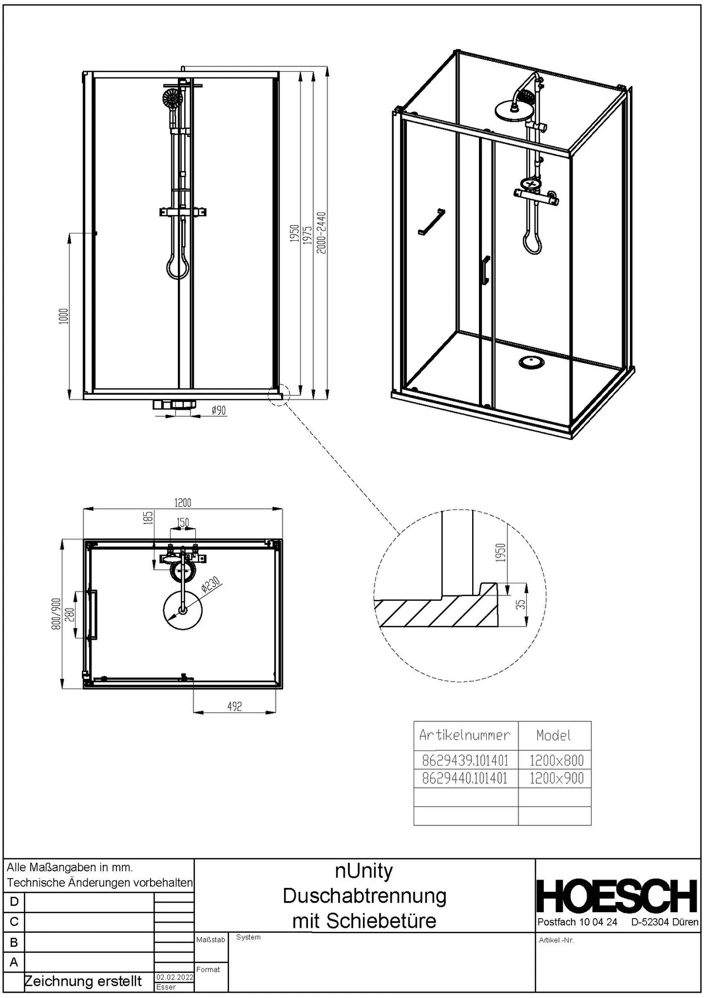 Hoesch nUnity Duschkabine Liberty Eckversion 1200x800 mit Schiebetüren und Armatur Hoesch nUnity Duschkabine Liberty Eckversion 1200x800 mit Schiebetüren und Armatur