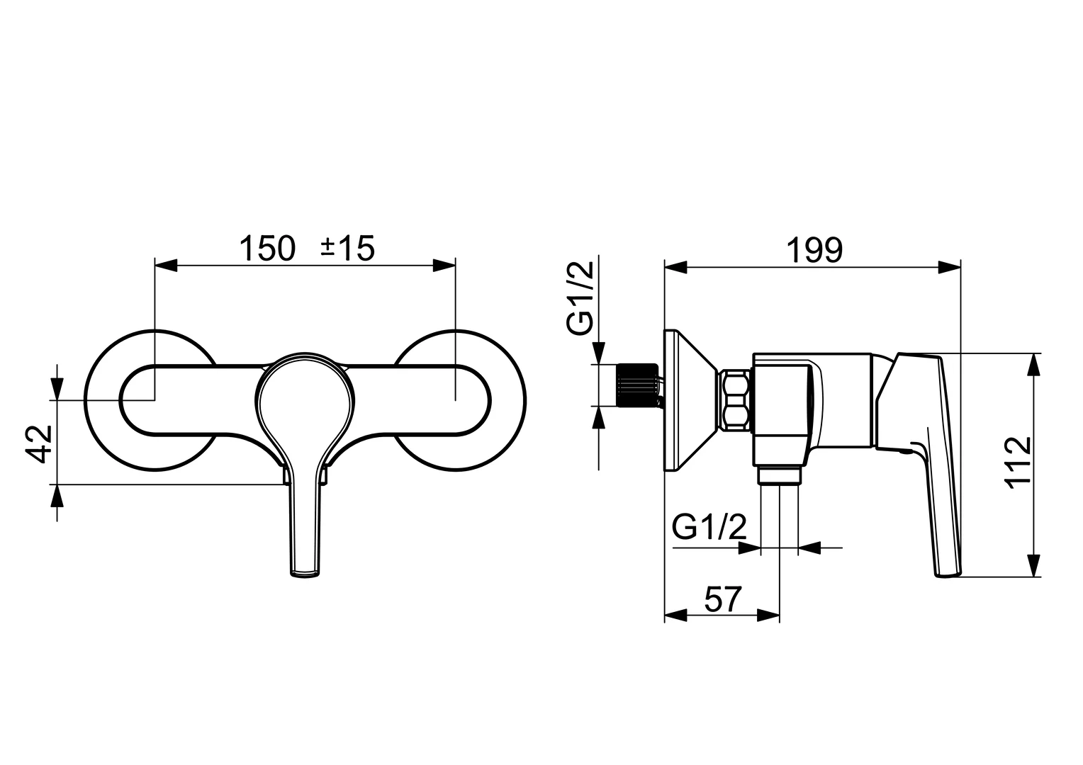 HA Einhebelmischer Brausebatterie HANSAPALENO 5647 Ausladung 57 mm DN15 Chrom HA Einhebelmischer Brausebatterie HANSAPALENO 5647 Ausladung 57 mm DN15 Chrom