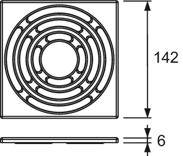 TECEdrainpoint S Designrost Edelstahl 150 × 150