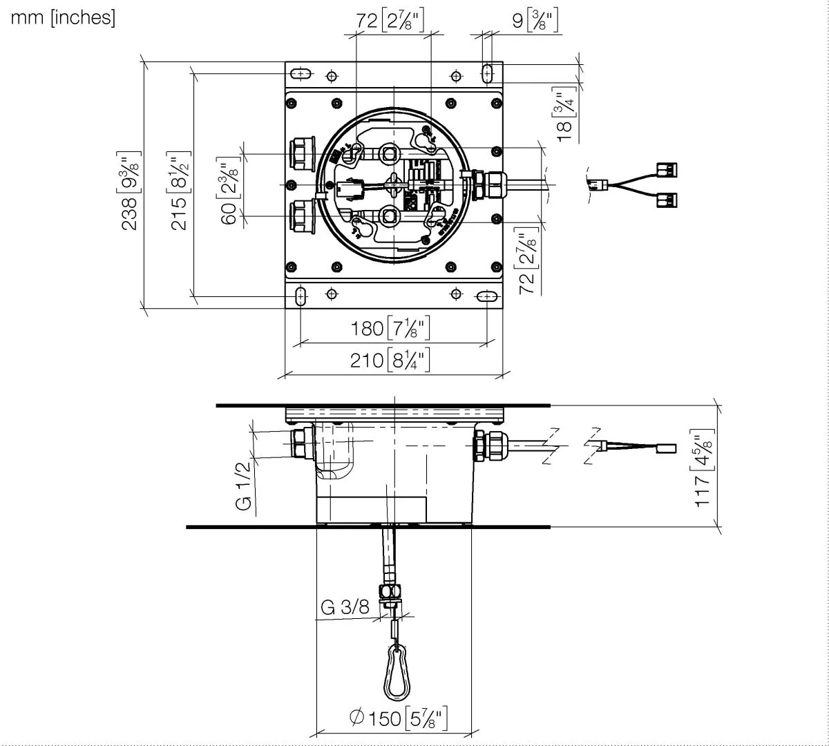 Dornbracht UP-Deckeneinbaukasten für Deckenanbindung mit Licht, Bausatz-Vormontage Dornbracht UP-Deckeneinbaukasten für Deckenanbindung mit Licht, Bausatz-Vormontage