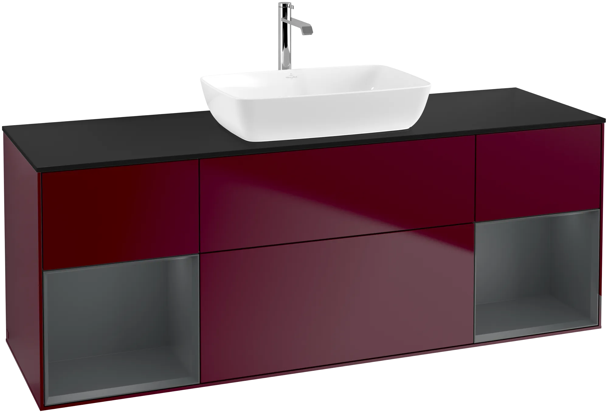 Villeroy & Boch Finion Waschbeckenunterschrank F86, 1600x603x501mm, Beleuchtung, 4 Auszüge