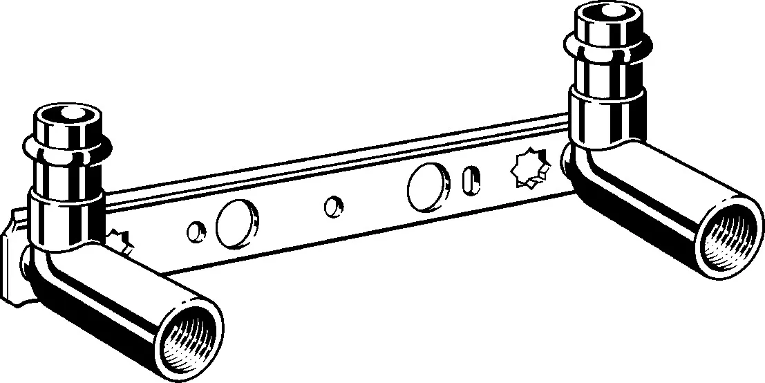 „Sanpress“ Wandscheibe auf Montageschiene 15 mm × 1/2″ × 45 mm × 150/200 mm „Sanpress“ Wandscheibe auf Montageschiene 15 mm × 1/2″ × 45 mm × 150/200 mm