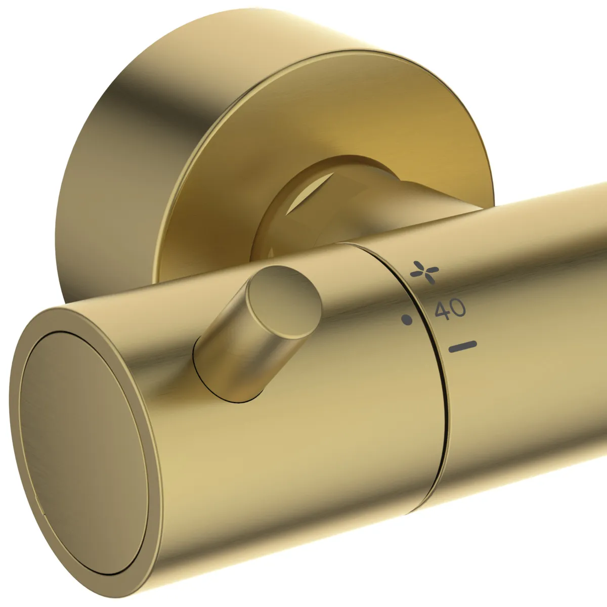 Ideal Standard Ceratherm T125 Duschsystem mit Badethermostat Pin-Griffe Brushed Gold Ideal Standard Ceratherm T125 Duschsystem mit Badethermostat Pin-Griffe Brushed Gold