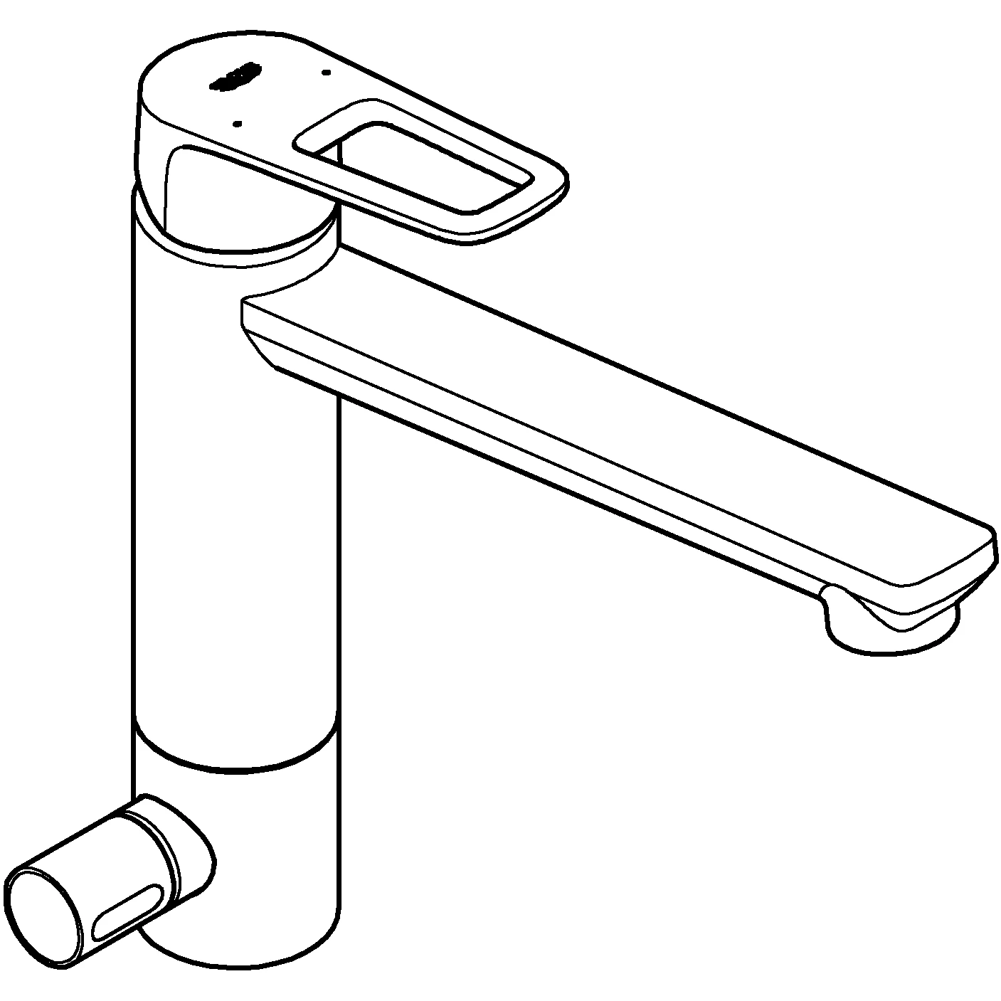 Einhand-Spültischbatterie BauLoop 31713, mittelhoher Auslauf, Einlochmontage, integrierte Vorabsperrung, getrennte innenliegende Wasserwege – kein Kontakt mit Blei oder Nickel, chrom